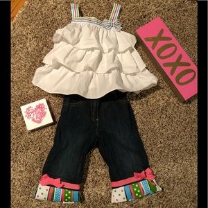 EUC-custom boutique tank and Capri set